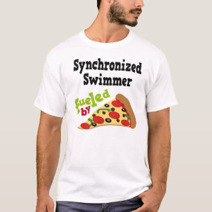 T-shirt (drôle) synchronisé de pizza de nageur