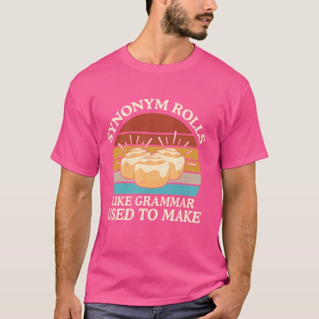 T-shirt Drôle Synonyme Rolls Blague Cinnamon Rolls Grammar (Devant)