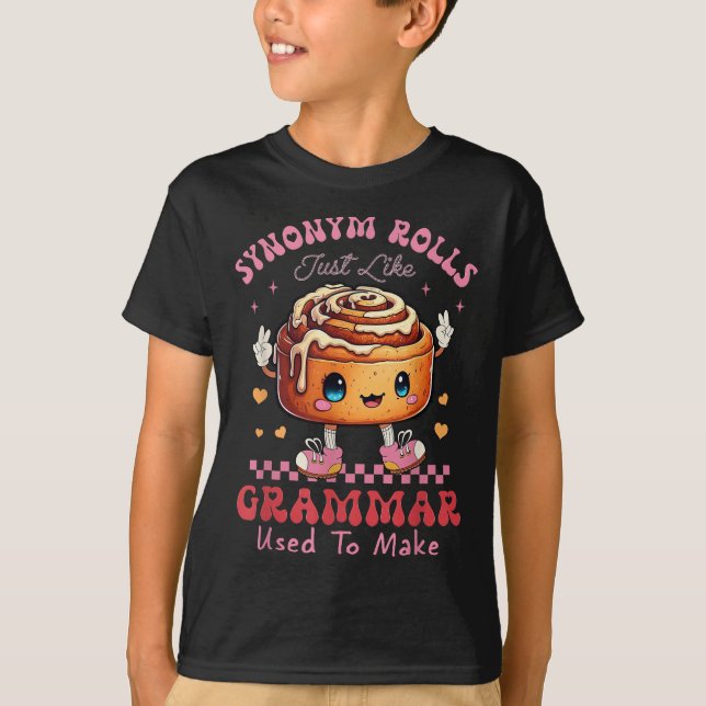 T-shirt Drôle Synonyme Rolls Blague Cinnamon Rolls Grammar (Devant)