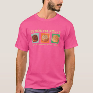 T-shirt Drôle Synonyme Rolls Blague Cinnamon Rolls Grammar