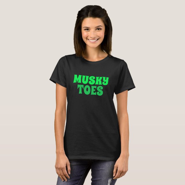 T-shirt Drôle T de nouveauté MUSKY TOES chemise de style v (Devant entier)