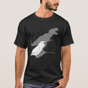 T-shirt Drôle T-Rex blanc Parrotlet Mèmes d'oiseaux Dinosa