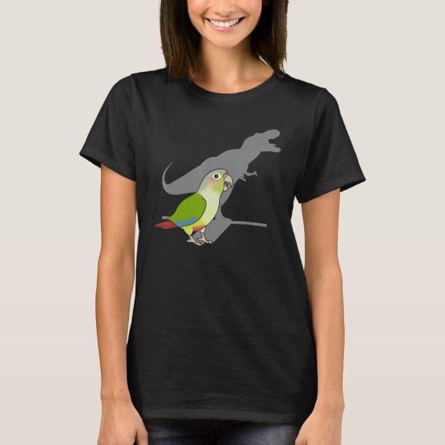 T-shirt Drôle T-rex Cinnamon Conure, Perroquet Dinosaure,  (Devant)
