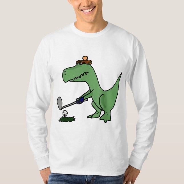 T-shirt Drôle T Rex Dinosaur Jouer Golf (Devant)