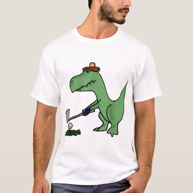 T-shirt Drôle T Rex Dinosaur Jouer Golf (Devant)