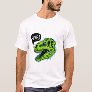 T-shirt drôle T-Rex dinosaure RAWR - Vert vibrant