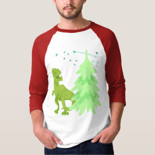T-shirt Drôle T-rex Dinosaures, arbre de Noël
