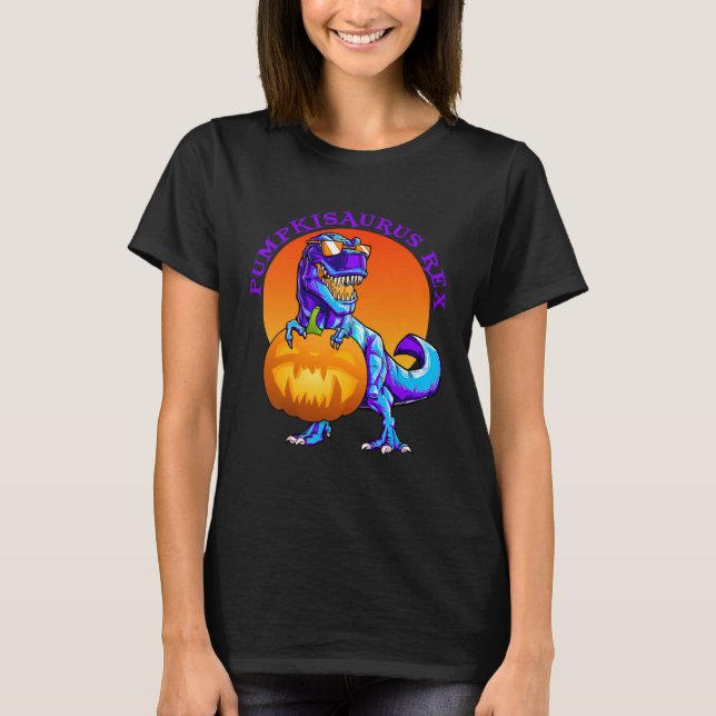 T-shirt Drôle T Rex Halloween PumpkisaurusRex Citrouille D (Devant)