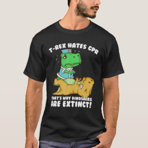 T-shirt Drôle T-rex Hates CPR Cadeau Hommes femmes Cool Di