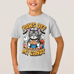 T-shirt Drôle Tabby Chat Halloween, Paquets De Mon Bonbon