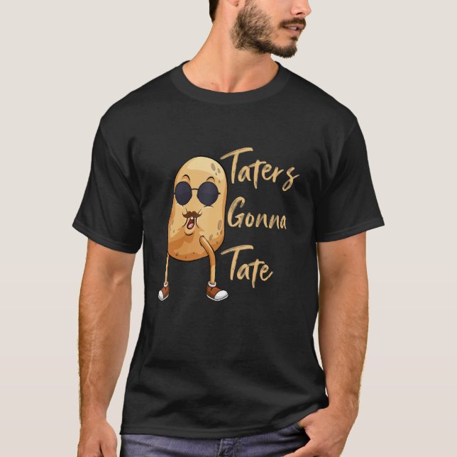 T-shirt Drôle Taters Gonna Tate Lunettes de soleil de pomm (Devant)