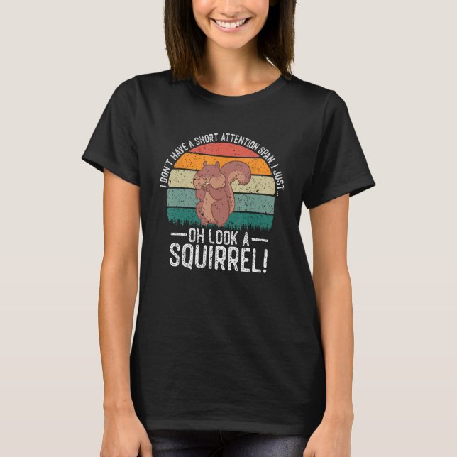 T-shirt Drôle TDAH Écureuil Conception Pour Hommes Femmes  (Devant)