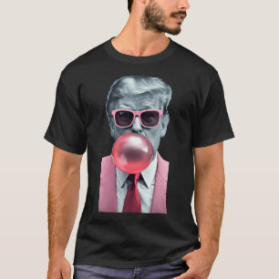 T-shirt Drôle Tee en Bubble Gum rose Trump Yum