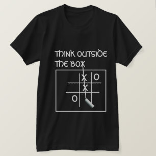 T-shirt Drôle Tee Think Outside Box Tic Tac Toe