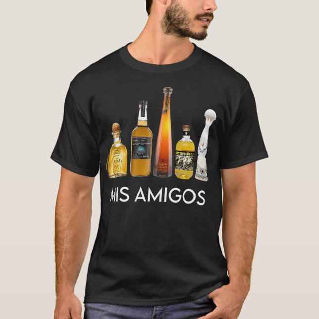 T-shirt Drôle tendance alcool sarcastique Mis Amigos Tequi (Devant)