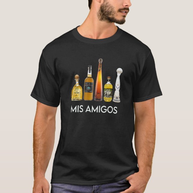 T-shirt Drôle tendance alcool sarcastique Mis Amigos Tequi (Devant)
