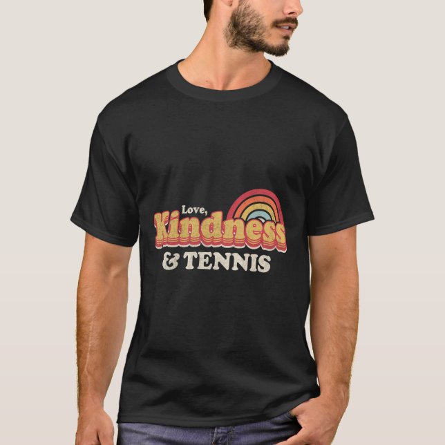 T-shirt Drôle Tennis Design Amour Kindness Et Tennis (Devant)
