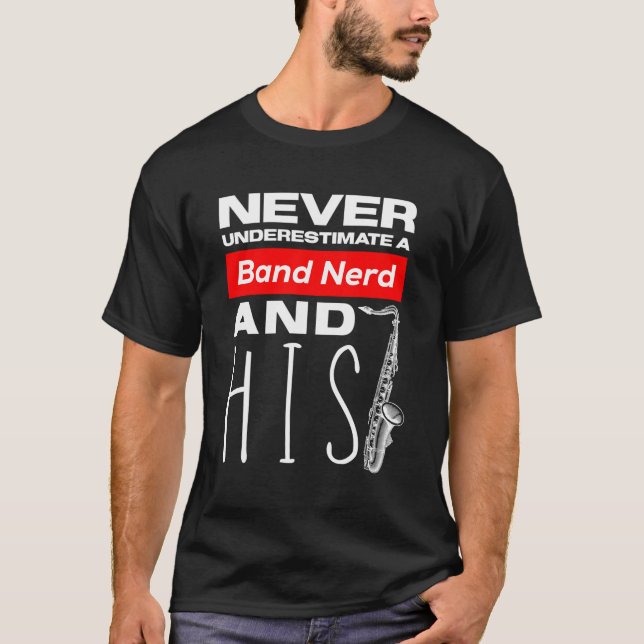 T-shirt Drôle Tenor Saxophone Player Marching Band (Devant)