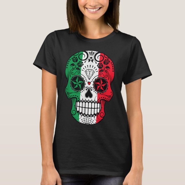 T-shirt Drôle tête crâne mexicaine Cinco De Mayo (Devant)