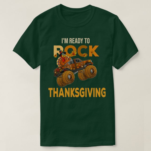 T-shirt Drôle Thanksgiving dinkey day équitation camion mo (Design devant)