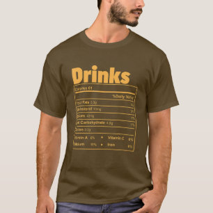 T-shirt Drôle Thanksgiving nourriture Boissons Faits nutr