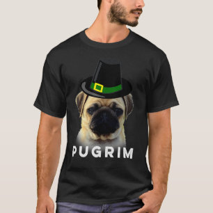 T-shirt Drôle Thanksgiving Pilgrim Carlin Chien