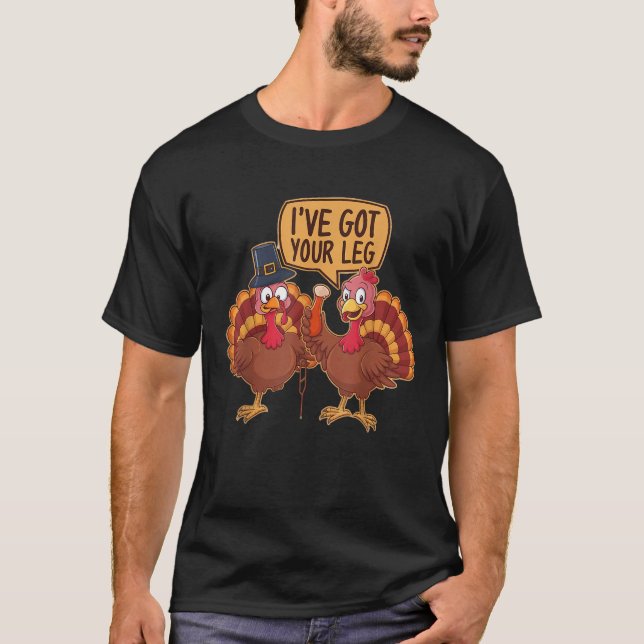 T-shirt Drôle Thanksgiving Turkeys J'ai ton Humour de jamb (Devant)
