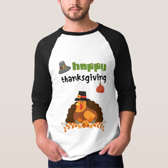 T-shirt Drôle Thanksgiving Turquie (Devant)