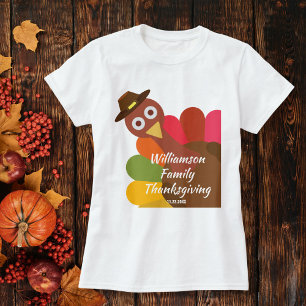 T-shirt Drôle Thanksgiving Turquie Correspondance famille 