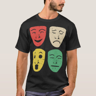 T-shirt Drôle Théâtre Design Hommes Femmes Théâtre Masques