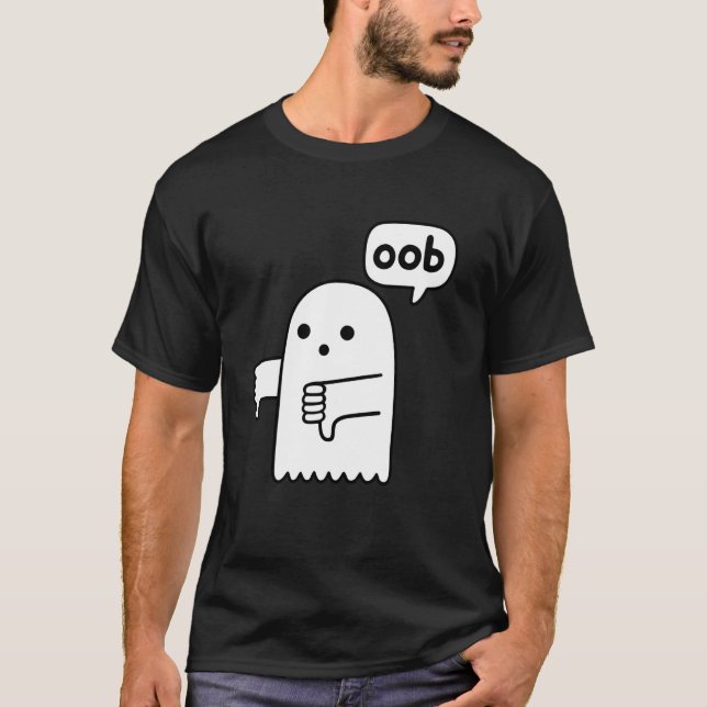 T-shirt Drôle Thumbs Down Ghost hurler de désapprobation (Devant)