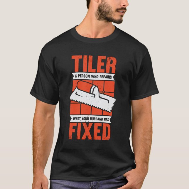 T-shirt Drôle Tiler Tile Setter Programme d'installation C (Devant)