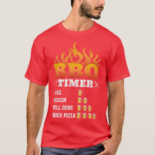 T-shirt Drôle Timer barbecue, Timer barbecue Grill Gri