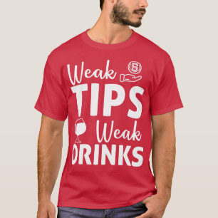 T-shirt Drôle Tips Faible Boissons Bartender Bar