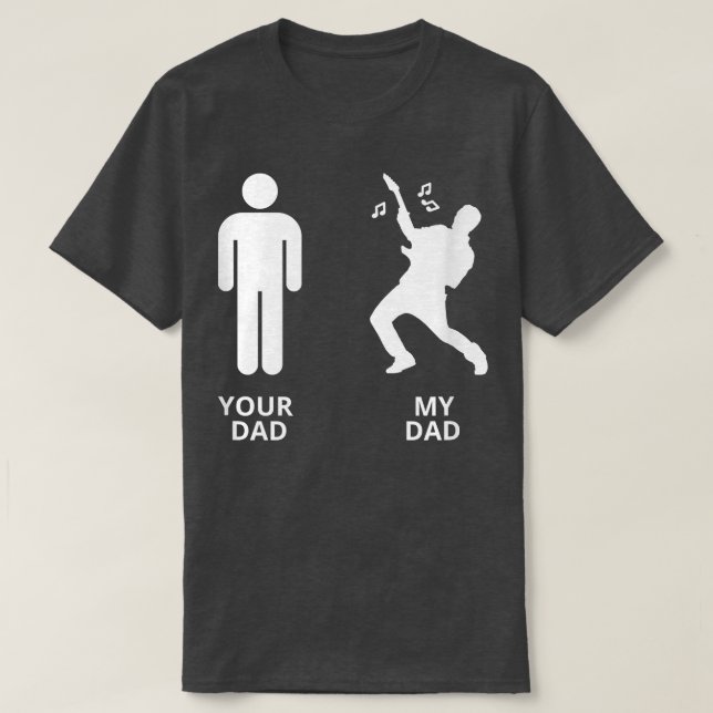 T-shirt Drôle ton père contre mon père Guitare Musicien Ac (Design devant)
