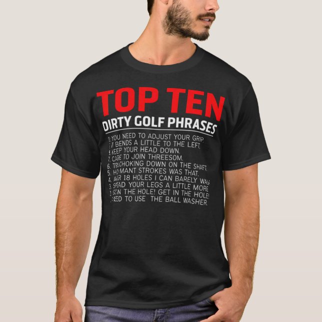 T-shirt Drôle Top Ten Dirty Golf drôles animaux golfbag (Devant)