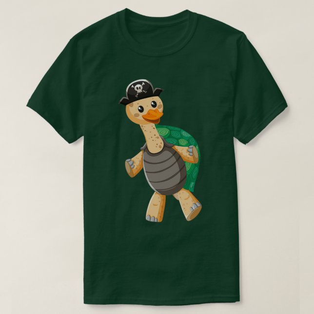 T-shirt drôle tortue canard pirate idées cadeaux (Design devant)