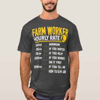 T-shirt Drôle Travailleur Agricole Taux horaire Agricultur