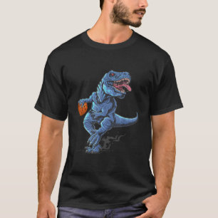 T-shirt Drôle Trex Dinosaur Jouer Basket T Chemise