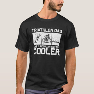 T-shirt Drôle Triathlon Design Pour Hommes Papa Swim Vél