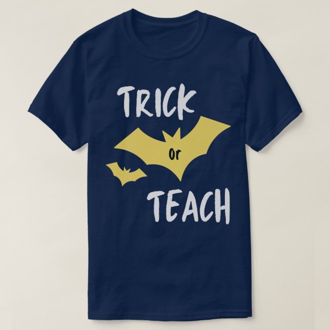 T-shirt Drôle TRICK OU ENSEIGNER Halloween Enseignant Clas (Design devant)