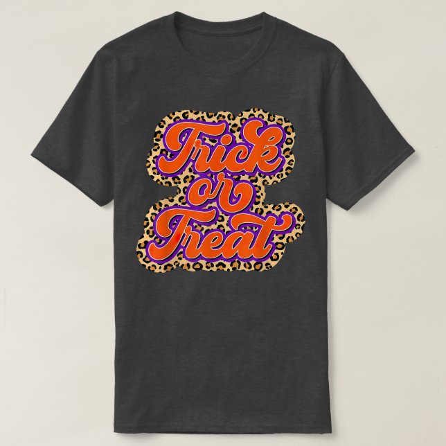 T-shirt Drôle Trick Ou Traiter Leopard Joyeux Halloween Sp (Design devant)