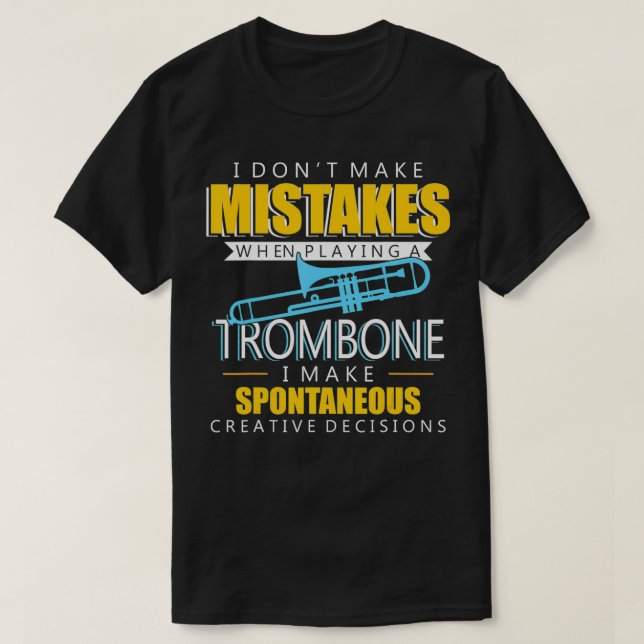 T-shirt Drôle Trombone Music Instrument Player (Design devant)