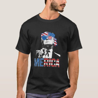 T-shirt Drôle Trump 4 juillet Merica Drapeau américain Sun
