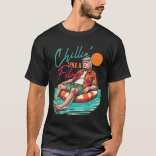 T-shirt Drôle Trump Chilling Comme Un Felon Été 2024