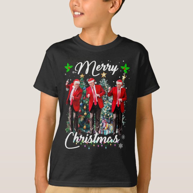 T-shirt Drôle Trump Danse Santa Claus Noël Noël Noël Noël  (Devant)