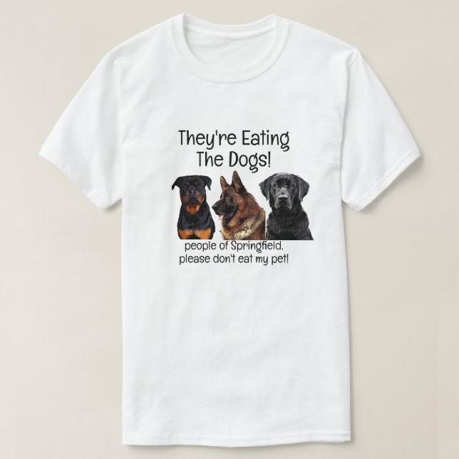 T-shirt Drôle Trump Harris débat manger des chiens Springf (Design devant)