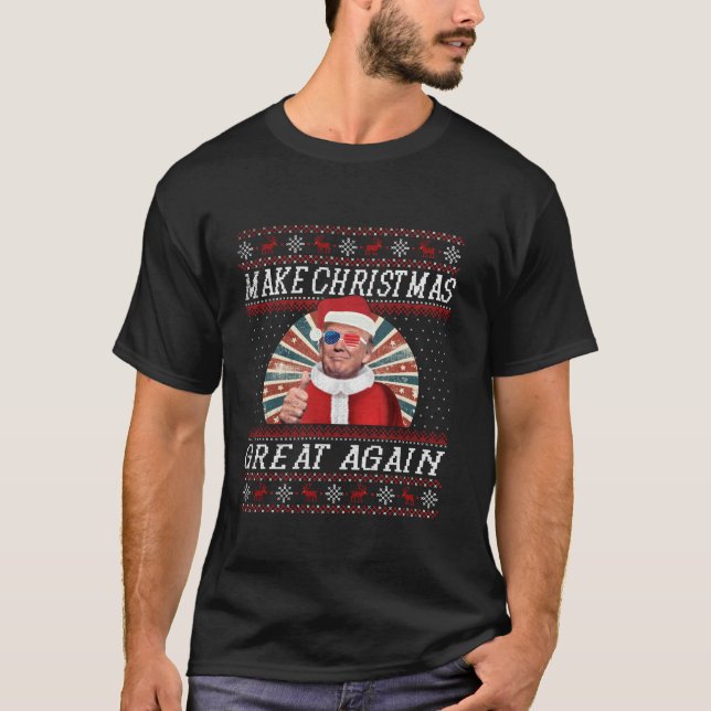 T-shirt Drôle Trump mauvais cadeaux de Noël faire Noël Gr (Devant)