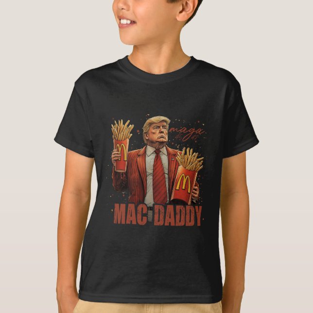 T-shirt Drôle Trump Mcdon 2024 Fast Food Mac Daddy Hamburg (Devant)
