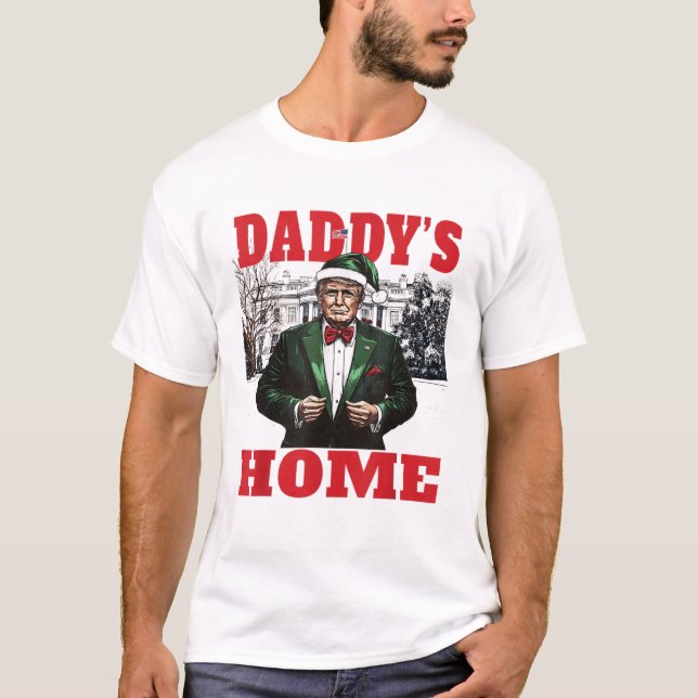 T-shirt Drôle Trump Noël Daddys Maison Blanche (Devant)